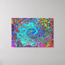 Trippy Sky Blue Abstract Retro Liquid Swirl