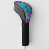 Trippy Sky Blue Abstract Retro Liquid Swirl Golfheadcover (Schuin)