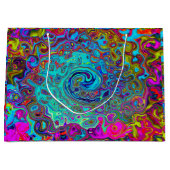 Trippy Sky Blue Abstract Retro Liquid Swirl Groot Cadeauzakje (Voorkant)