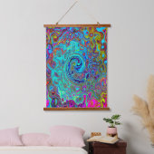 Trippy Sky Blue Abstract Retro Liquid Swirl Hangend Wandkleed (Slaapkamer)