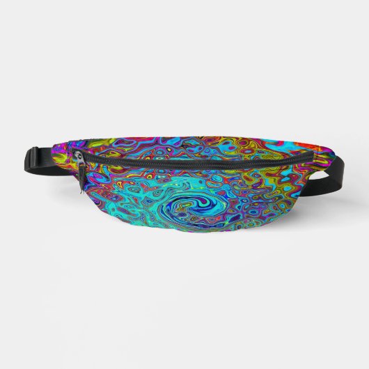 Trippy Sky Blue Abstract Retro Liquid Swirl Heuptasje (Voorkant)