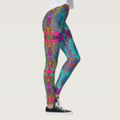 Trippy Sky Blue Abstract Retro Liquid Swirl Leggings (Rechts)