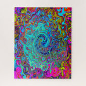 Trippy Sky Blue Abstract Retro Liquid Swirl Legpuzzel (Verticaal)