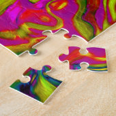 Trippy Sky Blue Abstract Retro Liquid Swirl Legpuzzel (Zijkant)