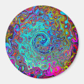 Trippy Sky Blue Abstract Retro Liquid Swirl Magneet (Voorkant)