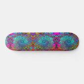 Trippy Sky Blue Abstract Retro Liquid Swirl Persoonlijk Skateboard (Horizontaal)