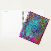 Trippy Sky Blue Abstract Retro Liquid Swirl Planner (Display)