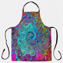 Trippy Sky Blue Abstract Retro Liquid Swirl Schort