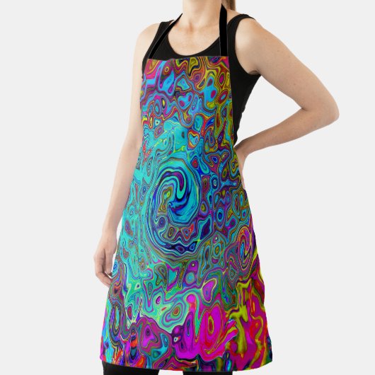 Trippy Sky Blue Abstract Retro Liquid Swirl Schort (Insitu)