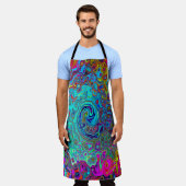 Trippy Sky Blue Abstract Retro Liquid Swirl Schort (Gedragen)