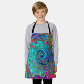 Trippy Sky Blue Abstract Retro Liquid Swirl Schort (Gedragen)