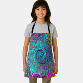 Trippy Sky Blue Abstract Retro Liquid Swirl Schort (Insitu)