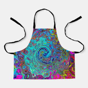 Trippy Sky Blue Abstract Retro Liquid Swirl Schort