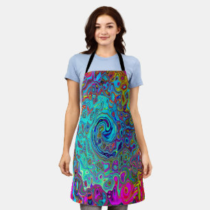 Trippy Sky Blue Abstract Retro Liquid Swirl Schort