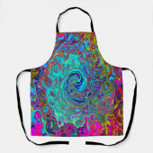 Trippy Sky Blue Abstract Retro Liquid Swirl Schort (Voorkant)