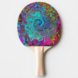 Trippy Sky Blue Abstract Retro Liquid Swirl Tafeltennisbatje