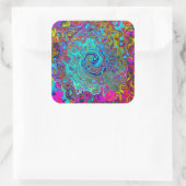 Trippy Sky Blue Abstract Retro Liquid Swirl Vierkante Sticker (Tas)
