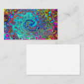 Trippy Sky Blue Abstract Retro Liquid Swirl Visitekaartje (Voorkant / Achterkant)