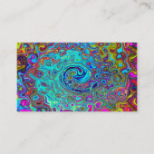 Trippy Sky Blue Abstract Retro Liquid Swirl Visitekaartje (Voorkant)