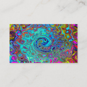 Trippy Sky Blue Abstract Retro Liquid Swirl Visitekaartje