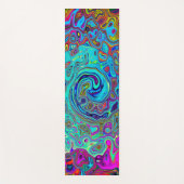 Trippy Sky Blue Abstract Retro Liquid Swirl Yogamat (Voorkant)