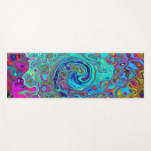 Trippy Sky Blue Abstract Retro Liquid Swirl Yogamat (Voorkant (horizontaal))
