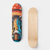 Trippy Smeltende Paddenstoel Retro Skateboard (Voorkant)