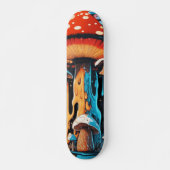 Trippy Smeltende Paddenstoel Retro Skateboard (Voorkant)
