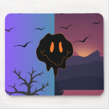Trippy Smiley Gezicht Dag & Nacht Landschap Mo