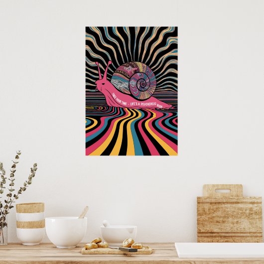 Trippy Snail Art Poster (Keuken)