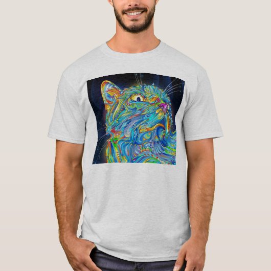 Trippy Space Cat T-shirt (Voorkant)