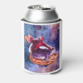 Trippy Space Sloth Schildpad - luiaard Pizza Blikjeskoeler (Blikje Achterkant)