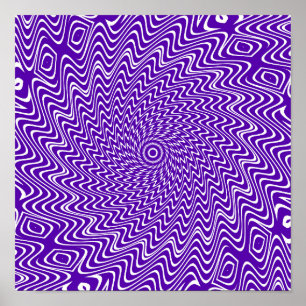 trippy spiraalvormig draai met hypnotische illusie poster