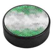 Trippy Squigggly Abstracte Grayromantic Pride Flag Hockey Puck (3/4)
