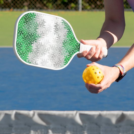 Trippy Squigggly Abstracte Grayromantic Pride Flag Pickleball Paddle (Insitu)