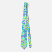 Trippy Squigggly Groovy Bold Neon Zuur Trip Marmer Stropdas (Voorkant)