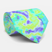 Trippy Squigggly Groovy Bold Neon Zuur Trip Marmer Stropdas (Opgerold)