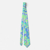 Trippy Squigggly Groovy Bold Neon Zuur Trip Marmer Stropdas (Achterkant)