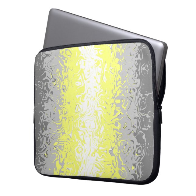 Trippy Squiggly Abstract Demigender Pride Vlag Laptop Sleeve (Voorkant Links)