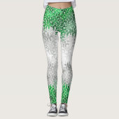 Trippy Squiggly Abstract Grayromantische Pridevlag Leggings (Voorkant)
