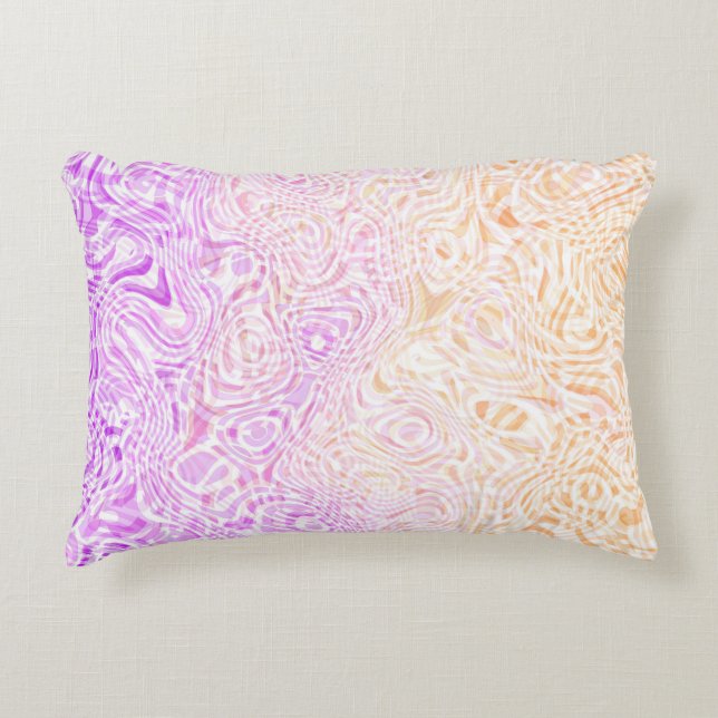 Trippy Squiggly Boho Abstract Trixic Pride Vlag Accent Kussen (Voorkant)