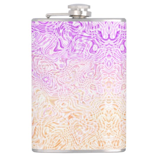 Trippy Squiggly Boho Abstract Trixic Pride Vlag Heupfles (Voorkant)