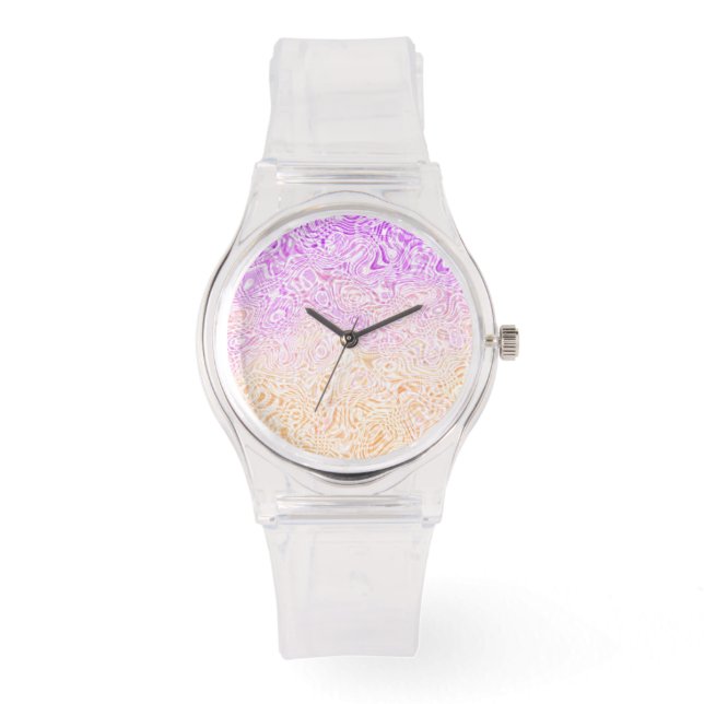 Trippy Squiggly Boho Abstract Trixic Pride Vlag Horloge (Voorkant)