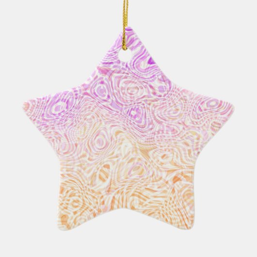 Trippy Squiggly Boho Abstract Trixic Pride Vlag Keramisch Ornament (Voorkant)