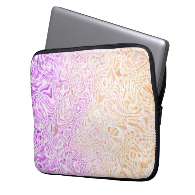 Trippy Squiggly Boho Abstract Trixic Pride Vlag Laptop Sleeve (Voorkant Links)