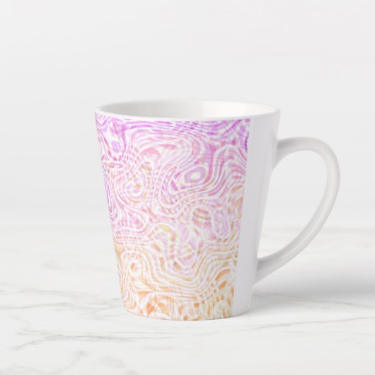 Trippy Squiggly Boho Abstract Trixic Pride Vlag Latte Mok (Rechts)