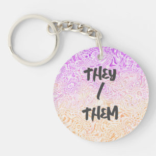 Trippy Squiggly Boho Abstract Trixic Pride Vlag Sleutelhanger