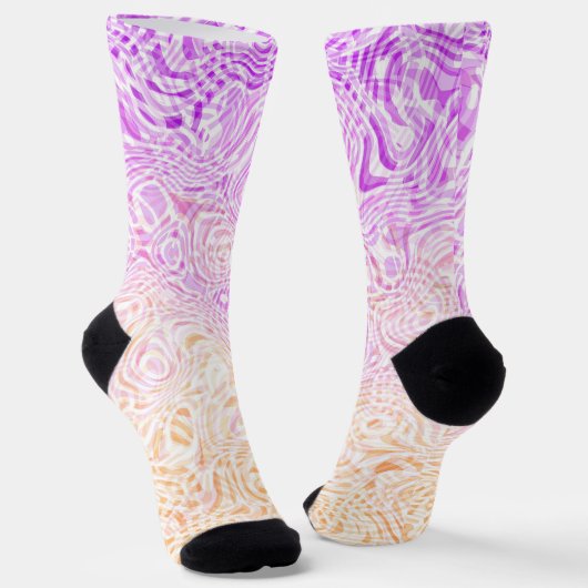 Trippy Squiggly Boho Abstract Trixic Pride Vlag Sokken (Gebogen)