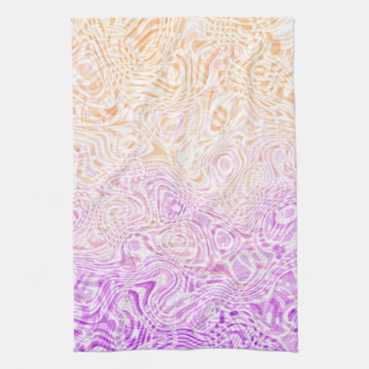 Trippy Squiggly Boho Abstract Trixic Pride Vlag Theedoek (Verticaal)