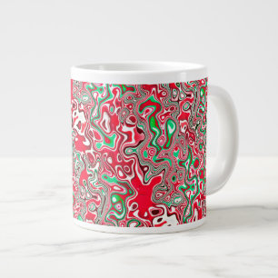 Trippy Squiggly Funky Maximalistische Kerst Strepe Grote Koffiekop